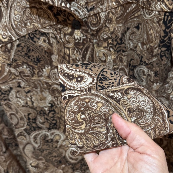 Christopher & Banks Brown Paisley jacket/top Size Medium A003 - Picture 4 of 9